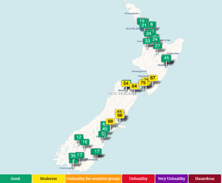 Aussie smoke impacts NZ’s air quality clearer air pushing through Sunday (+5 Maps